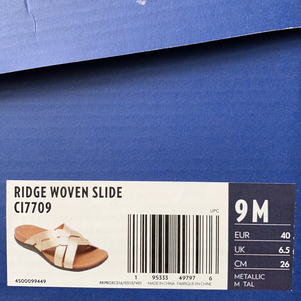 NIB ROCKPORT Ridge Woven Slide Metallic Gold Color Size 9 M - Picture 8 of 8